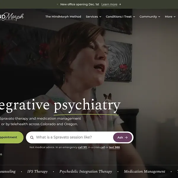 MindMorph homepage, cropped square