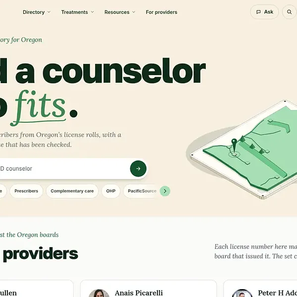 Oregon Counselors homepage, cropped square